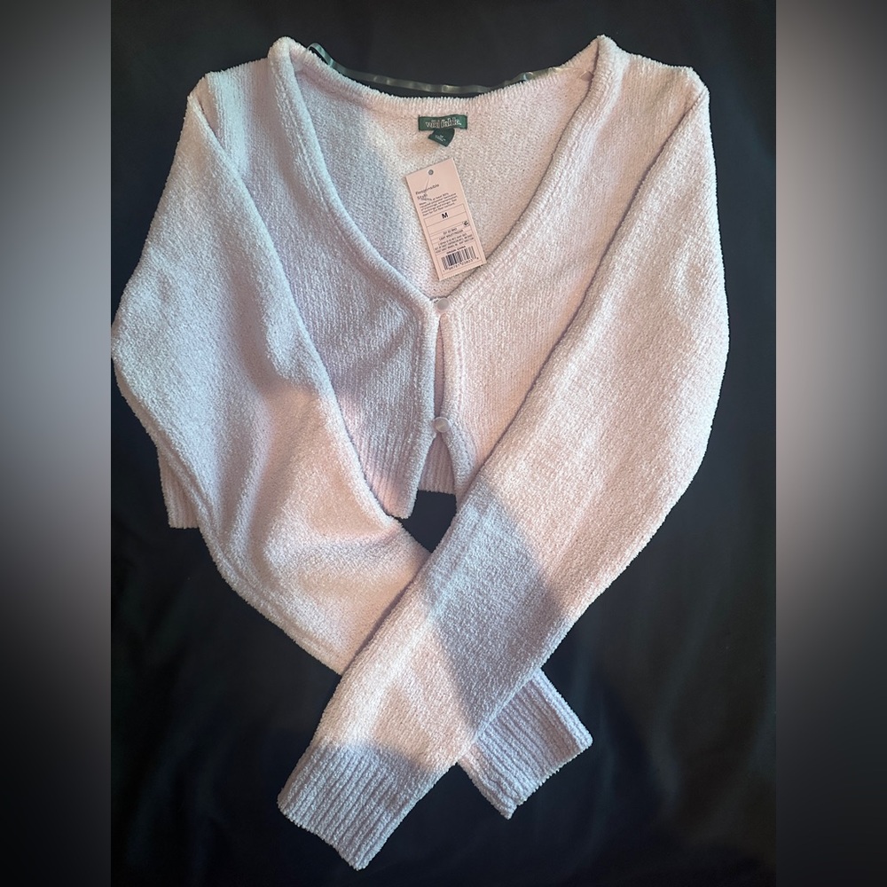 crop purple cardigan